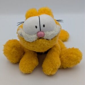 VTG Garfield Plush Fine Toy Co 1978 Paws Korea Beanie Laying Flat Sleepy Cat 10"